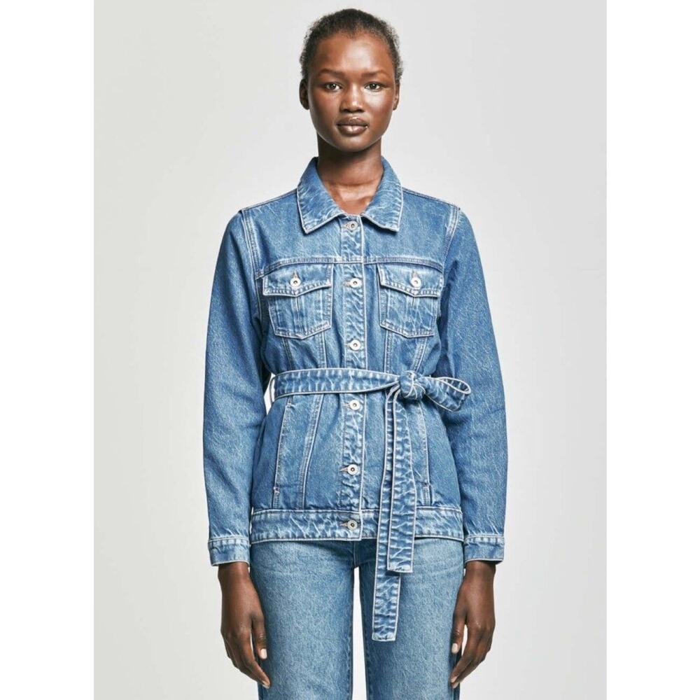 Outland Denim NEW Girls The Ava Organic Cotton Oversized Belted Jean Jacket XL